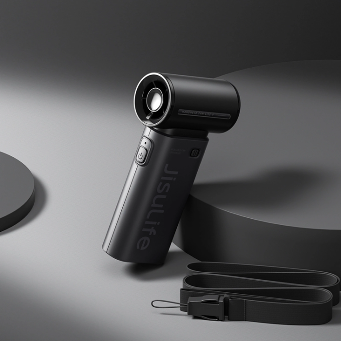 Jisulife - Jisulife Bärbar USB Handfläkt 3600 mAh Life9 - Svart