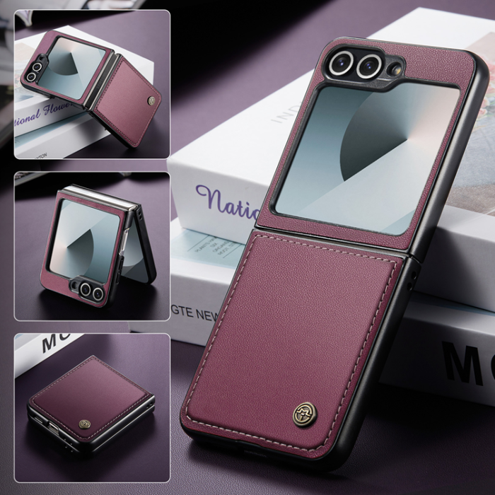Caseme - CASEME Galaxy Z Flip 7 FE Mobilskal RFID Blocking Glossy 023 - Röd