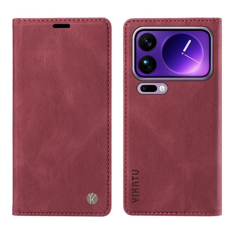 YIKATU Xiaomi 17 Pro Max Plånboksfodral Skin Touch - Vinröd | 2353 | AlltMobil