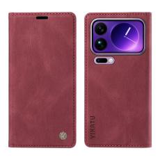 YIKATU - YIKATU Xiaomi 17 Pro Max Plånboksfodral Skin Touch - Vinröd