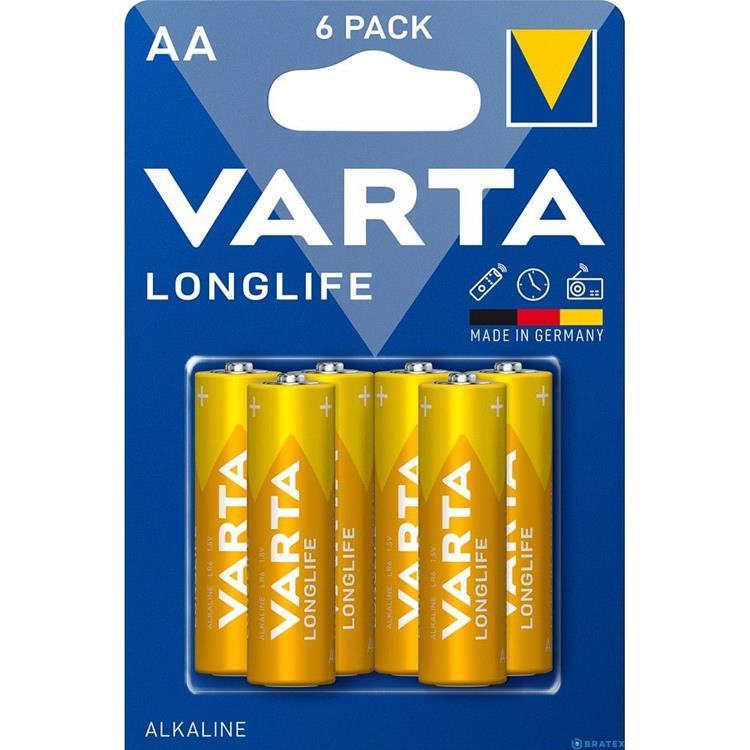 Varta 6-st Alkaliskt Batteri R6 (AA) Longlife | 505295 | AlltMobil