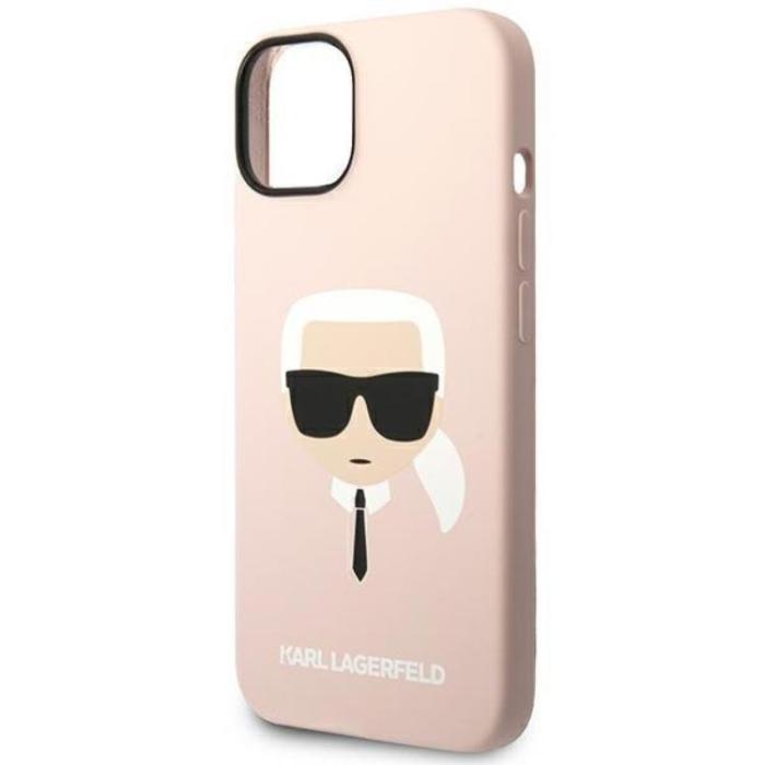 KARL LAGERFELD - Karl Lagerfeld iPhone 14 Plus Skal Magsafe Silicone Karl`s Head - Rosa