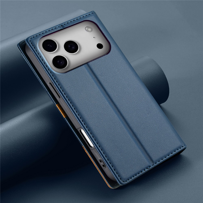 N.BEKUS - N.BEKUS iPhone 17 Pro Max Plånboksfodral RFID Blocking P3 - Blå