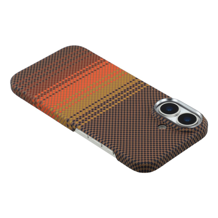A-One Brand - iPhone 17 Mobilskal MagSafe Carbon Fiber - Kaffe/Guld