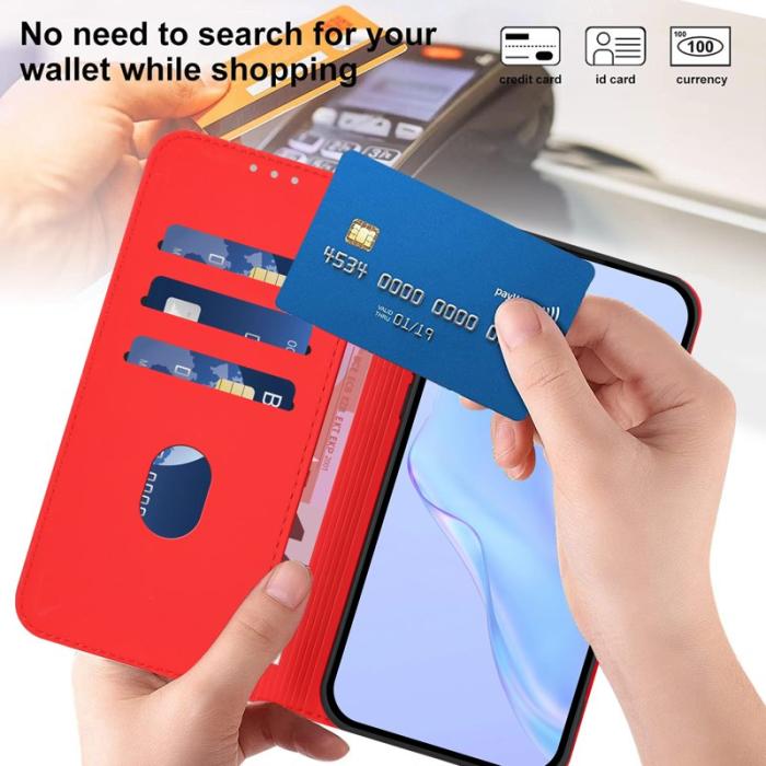 OEM - Samsung Galaxy S26 Ultra Fodral Konstläder Solid Color - Klar Röd