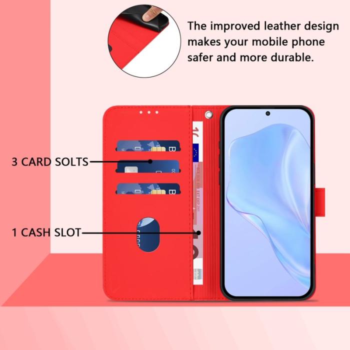 OEM - Samsung Galaxy S26 Ultra Fodral Konstläder Solid Color - Klar Röd
