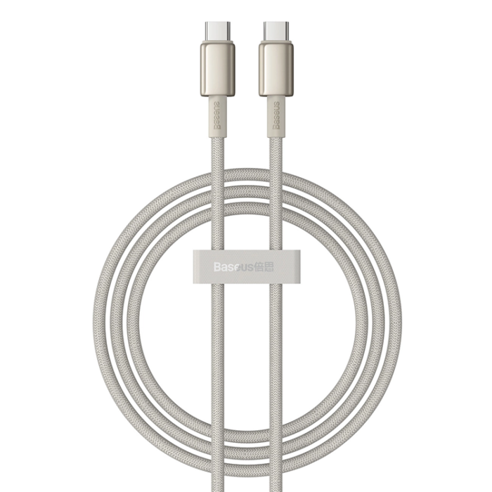 BASEUS - Baseus USB-C till USB-C kabel 100W 2m Tungsten Gold - Guld