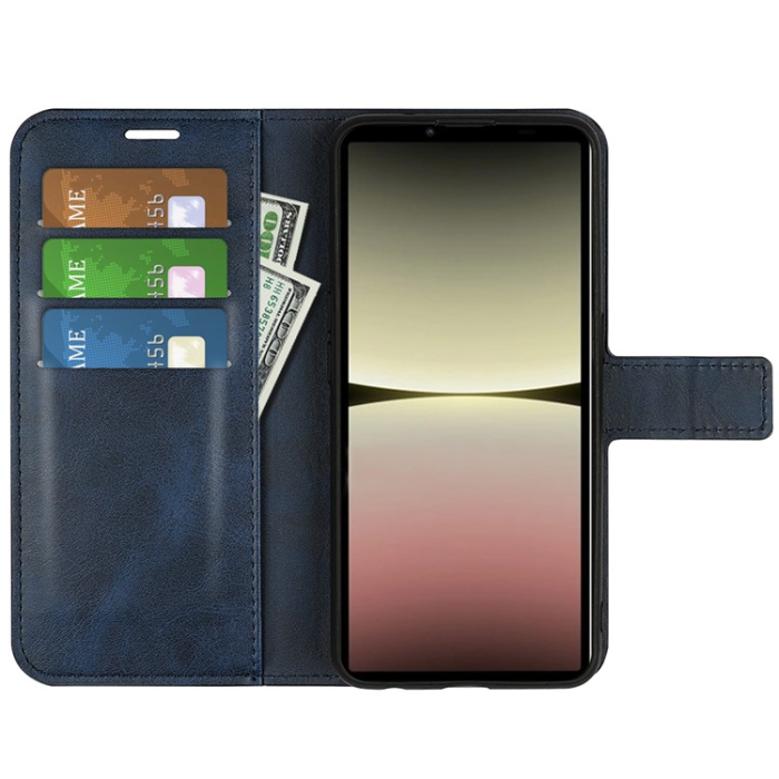 A-One Brand - Sony Xperia 10 V Plånboksfodral Folio Flip Calf - Blå