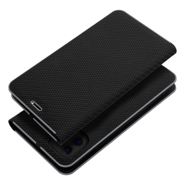 OEM - iPhone 16 Plånboksfodral Luna Carbon - Svart