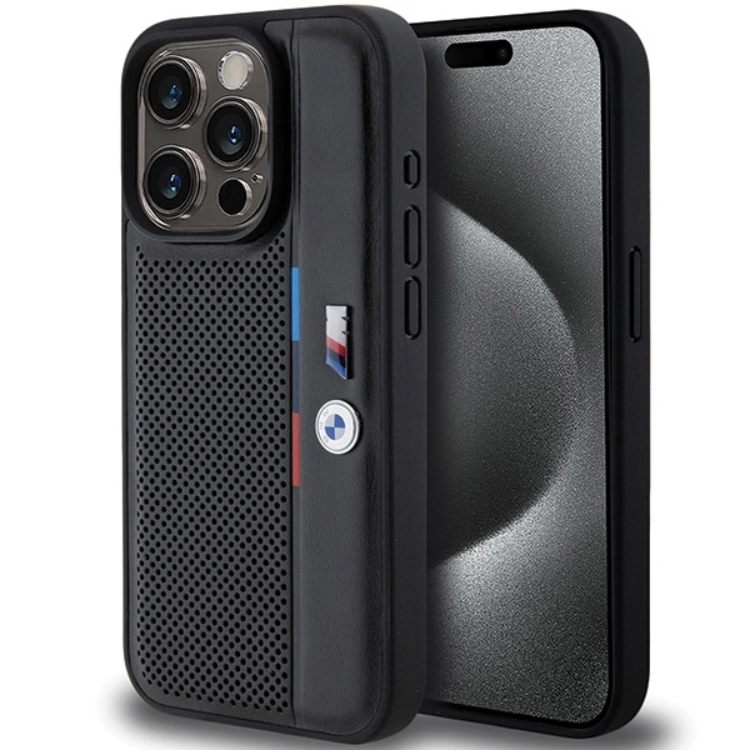 BMW iPhone 15 Pro Max Mobilskal Perforated Tricolor Line | 2353 | AlltMobil