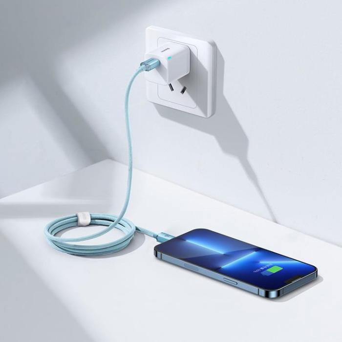 BASEUS - Baseus Crystal Shine USB-C till Lightning kabel 20W 1.2m - Blå