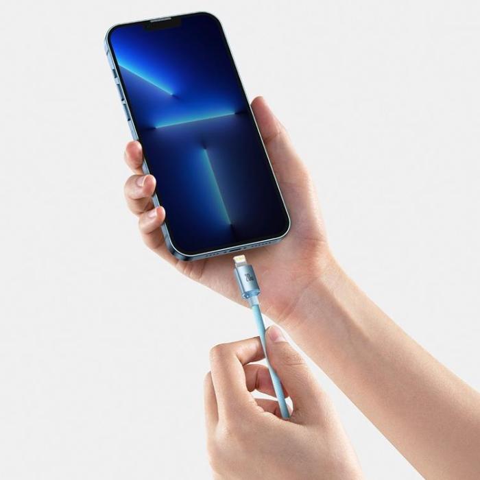 BASEUS - Baseus Crystal Shine USB-C till Lightning kabel 20W 1.2m - Blå
