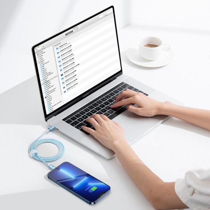 BASEUS - Baseus Crystal Shine USB-C till Lightning kabel 20W 1.2m - Blå
