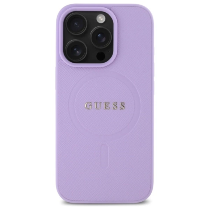 Guess - Guess iPhone 16 Pro Max Mobilskal MagSafe Saffiano - Lila