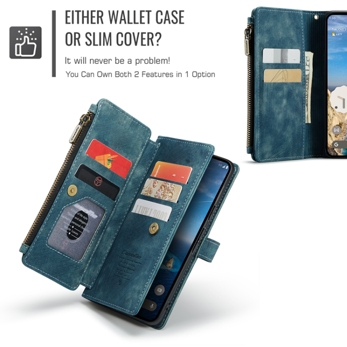 Caseme - CASEME Google Pixel 10 Pro/10 Plånboksfodral Zipper C30 - Blå