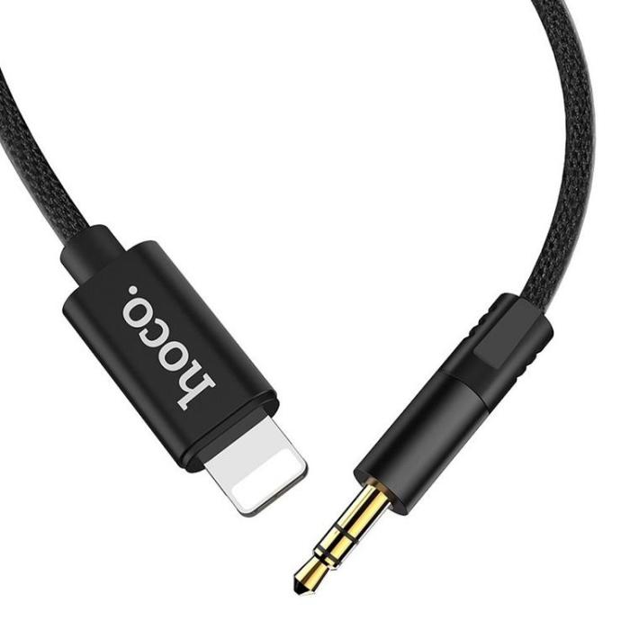 Hoco - Hoco AUX 3.5 mm Ljud Lightninng Kabel - Svart