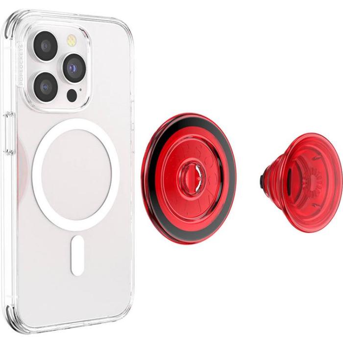 PopSockets - POPSOCKETS PopGrip för Magsafe - Danger Röd Transparent