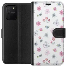 Gustaf - Pl&aring;nboksfodral till Samsung Galaxy S10 Lite med Blommor och fj&auml;rillar