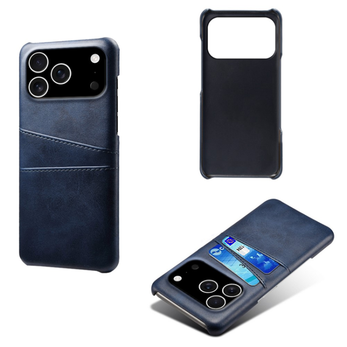 A-One Brand - iPhone 17 Pro Max Mobilskal Korthållare Dual - Blå