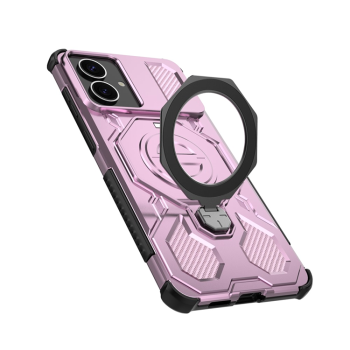 A-One Brand - Galaxy S26 Edge Mobilskal Rotating Metal Kickstand - Rosa