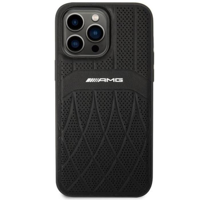 Mercedes - AMG iPhone 14 Pro Max Mobilskal Magsafe Läder Curved Lines