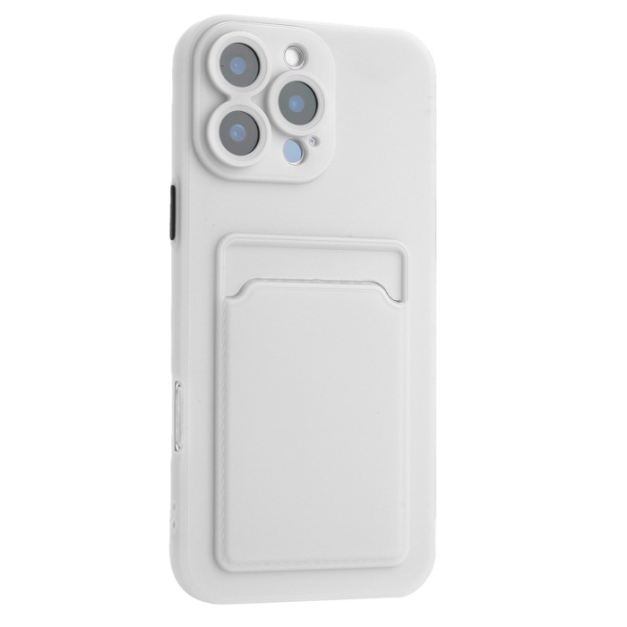 A-One Brand - iPhone 16 Pro Max Mobilskal Korthållare TPU - Vit