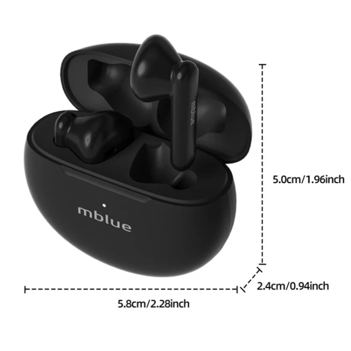 OEM - TWS In-Ear Sport Hörlurar Bluetooth Low Latency MBLUE AR10 - Vit