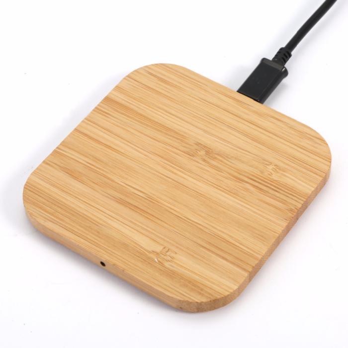 A-One Brand - Wooden QI Trådlös Laddare - Square