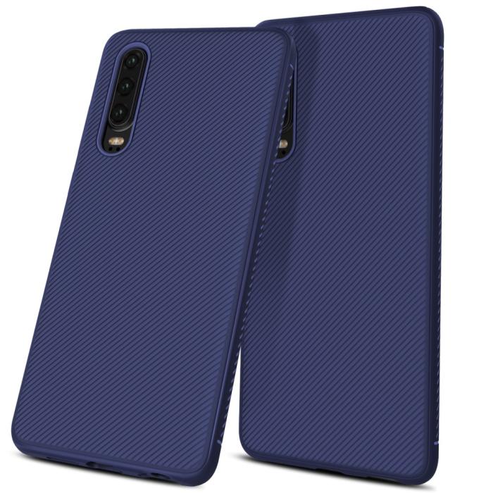 OEM - Twill Texture Flexicase Skal till Huawei P30 - Blå