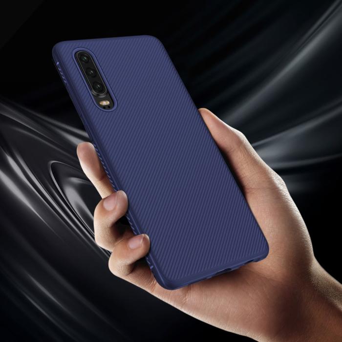 OEM - Twill Texture Flexicase Skal till Huawei P30 - Blå
