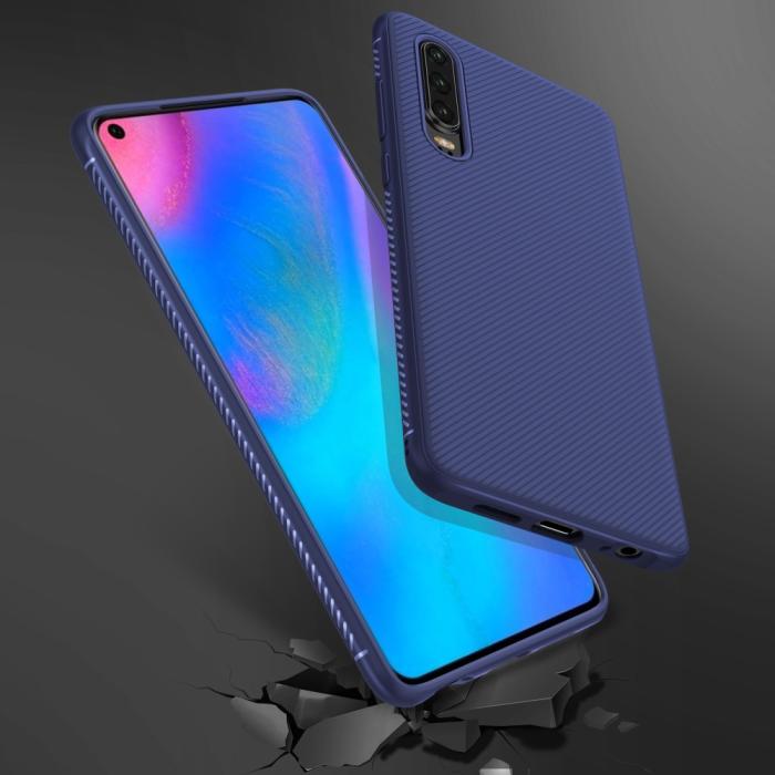 OEM - Twill Texture Flexicase Skal till Huawei P30 - Blå