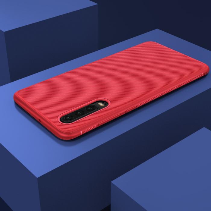 OEM - Twill Texture Flexicase Skal till Huawei P30 - Röd