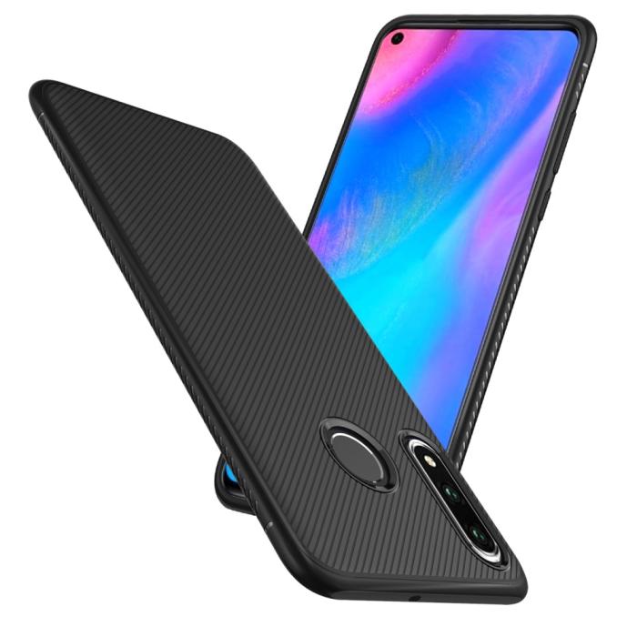 A-One Brand - Twill Texture Flexicase Skal till Huawei P30 Lite - Svart