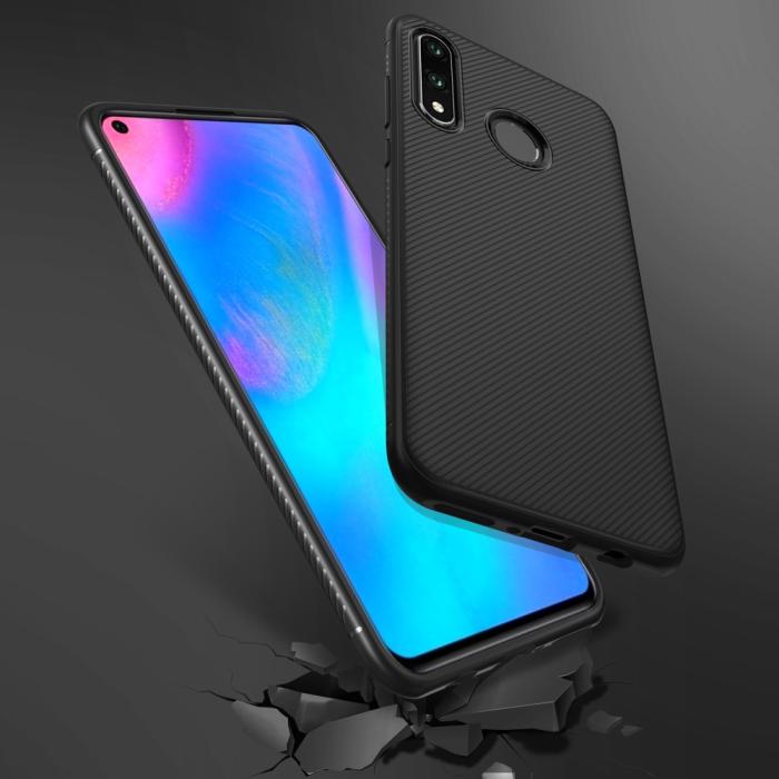 A-One Brand - Twill Texture Flexicase Skal till Huawei P30 Lite - Svart
