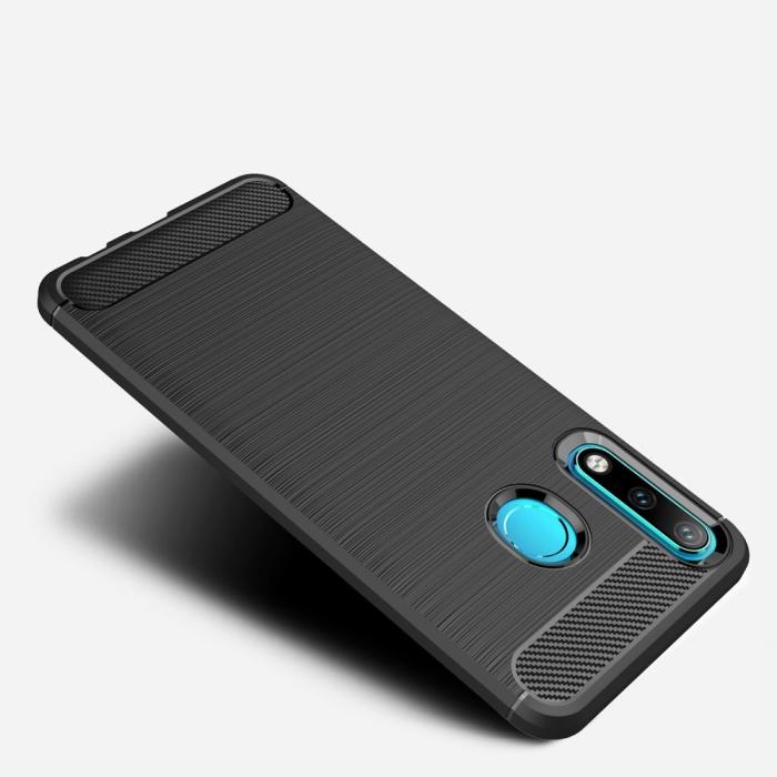 A-One Brand - Carbon Brushed Mobilskal till Huawei P30 Lite - Svart