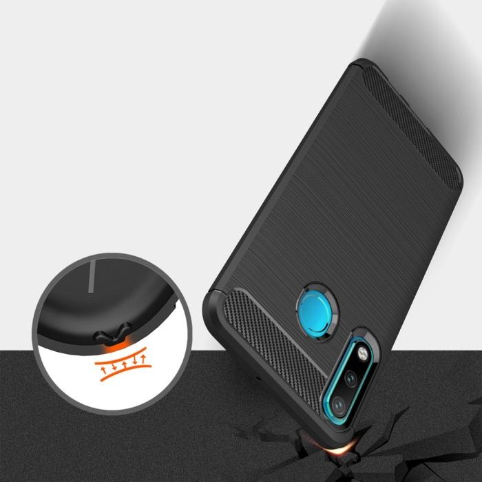 A-One Brand - Carbon Brushed Mobilskal till Huawei P30 Lite - Svart