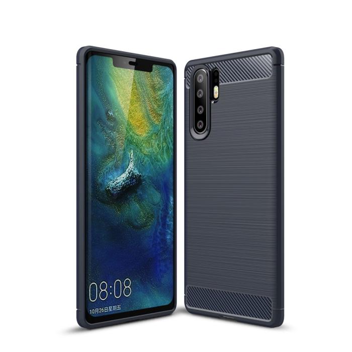 UTGATT1 - Carbon Brushed Mobilskal till Huawei P30 Pro - Blå