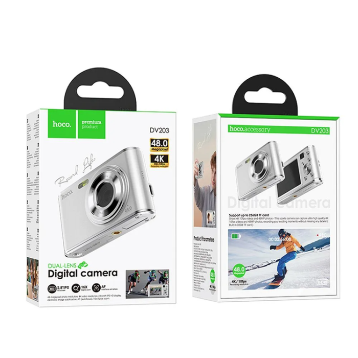 Hoco - Hoco Digitalkamera 13m Pixels Dual Lens - Vit