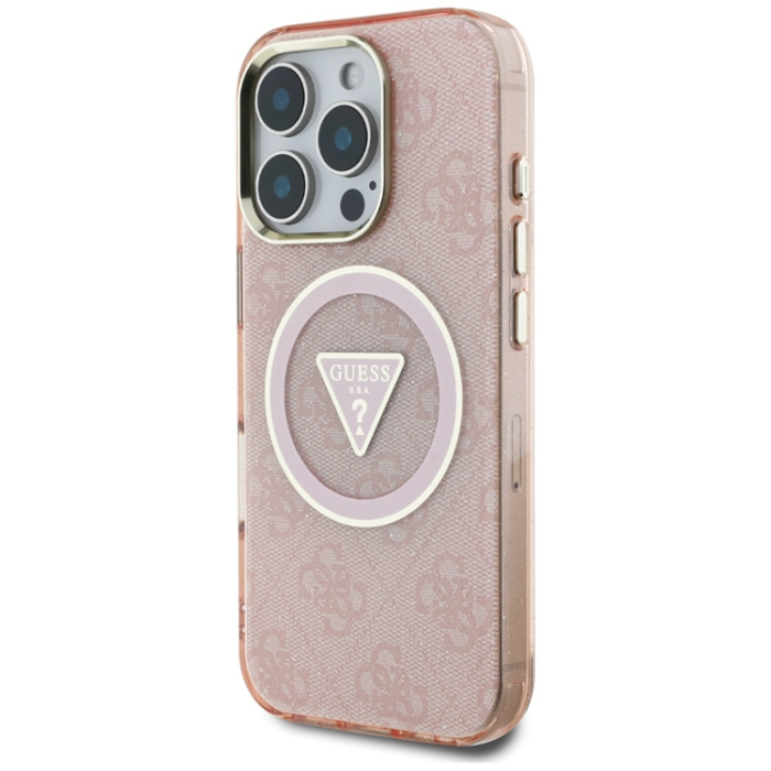 Guess - Guess iPhone 16 Pro Max Mobilskal Magsafe Glitter - Rosa