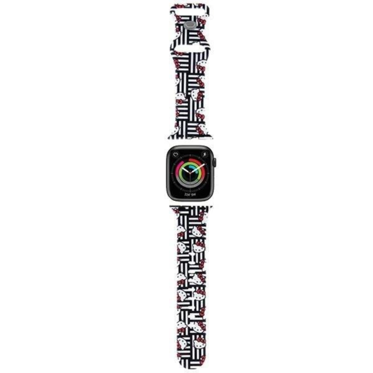 Hello Kitty Apple Watch (38/40/41mm) Armband Heads & Stripes - Svart | 5123 | AlltMobil