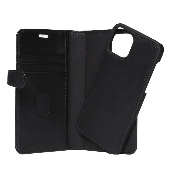 BUFFALO - BUFFALO äkta läder äkta skinn plånboksfodral iPhone 13 Pro Max - Svart