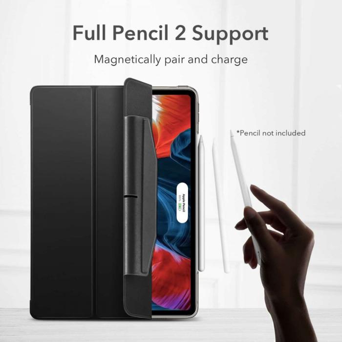 UTGATT5 - ESR - Ascend Trifold & Härdat Glas iPad Pro 12.9 2021 - Grå