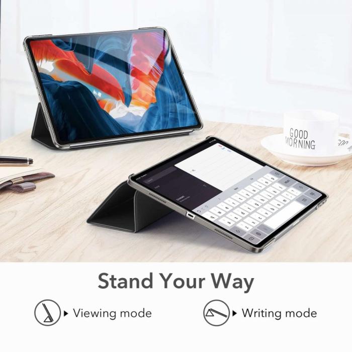 UTGATT5 - ESR - Ascend Trifold & Härdat Glas iPad Pro 12.9 2021 - Grå
