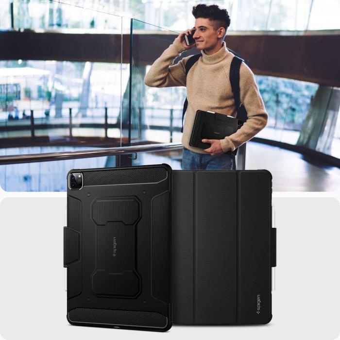 UTGATT - Spigen - Rugged Armor Pro Fodral iPad Pro 12.9 (2021/2022) - Svart