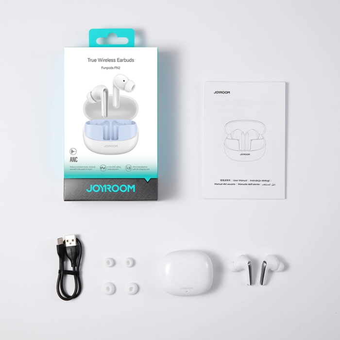 Joyroom - Joyroom TWS In-Ear Hörlurar Bluetooth 5.4 ANC IP54 - Vit