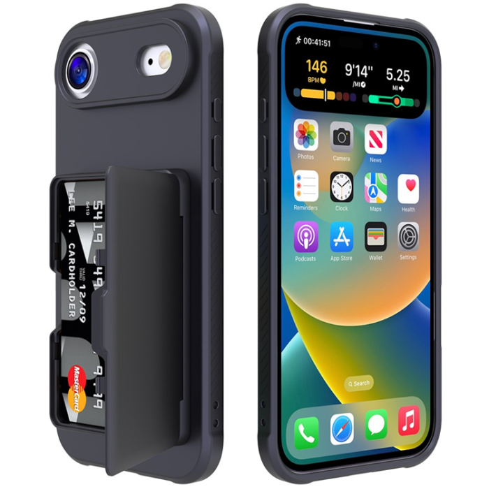 A-One Brand - iPhone Air Mobilskal Korthållare Mirror Kickstand