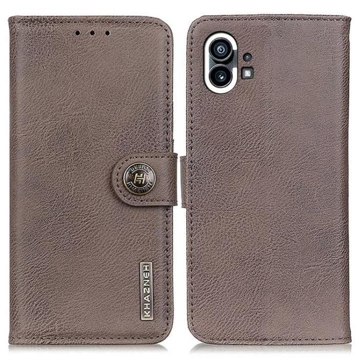 KHAZNEH - KHAZNEH Nothing Phone 1 Plånboksfodral Folio Flip - Grå