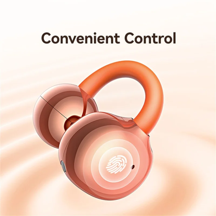 USAMS - USAMS Clip-On Trådlös Hörlurar Echo R03 Bluetooth 5.0 med 11 mm - Orange