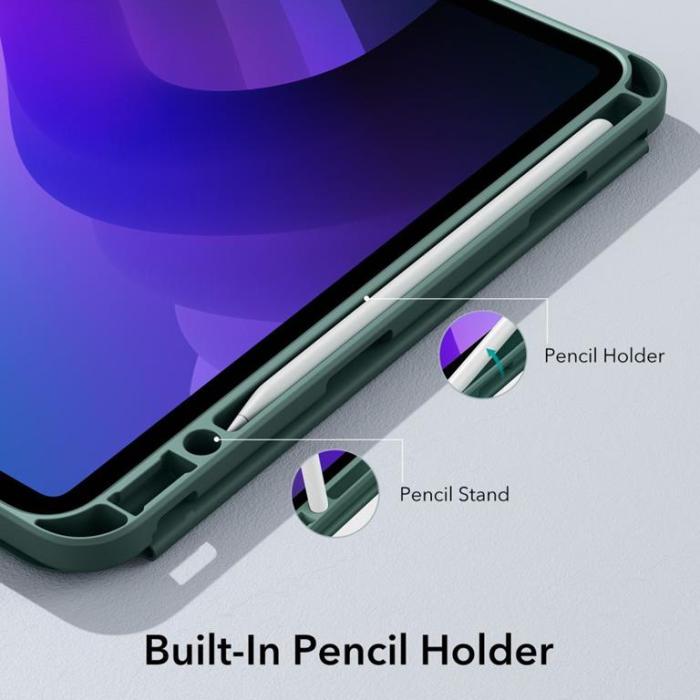 UTGATT1 - ESR iPad (2022) Fodral Rebound Pencil - Skog grön
