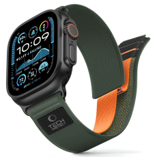 Tech-Protect - Tech-Protect Apple Watch (44/45/46/49mm) Armband Nylon Elite - Gr&ouml;n/Orange